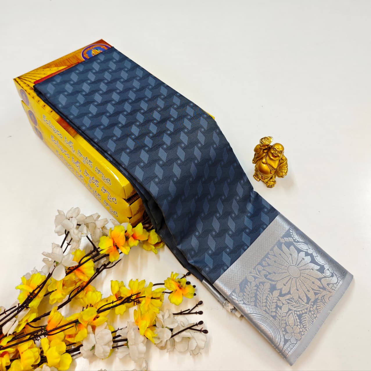Olive Green Soft Silk Bridal Saree with Rich Silk Finish